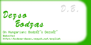 dezso bodzas business card